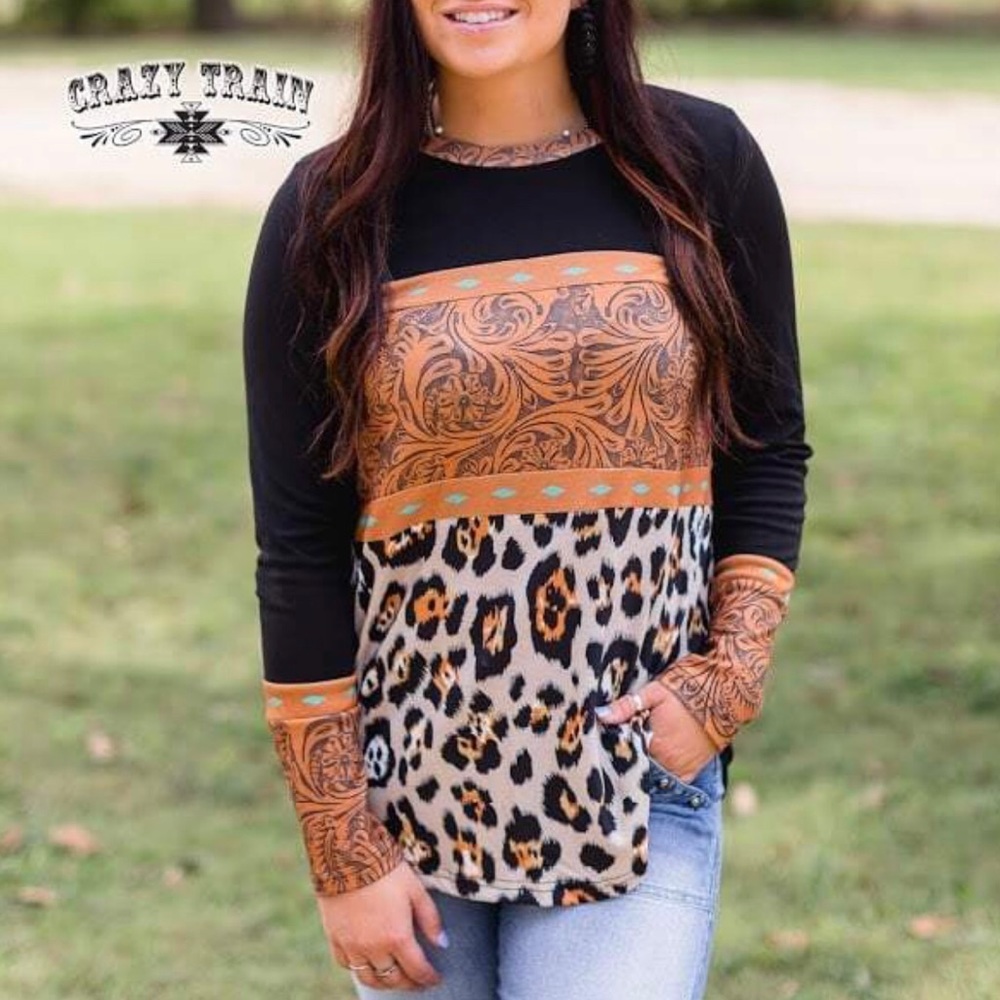 *SOLD!* Crazy Train Buckstitch Babe Long Sleeve